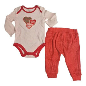 24M Baby Valentines XOXO Sweetheart Candy Bodysuit with Matching Pants